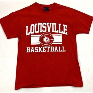 Vintage MV Sport Louisville Cardinals Basketball Tee T-shirt Size‎ Medium Adult